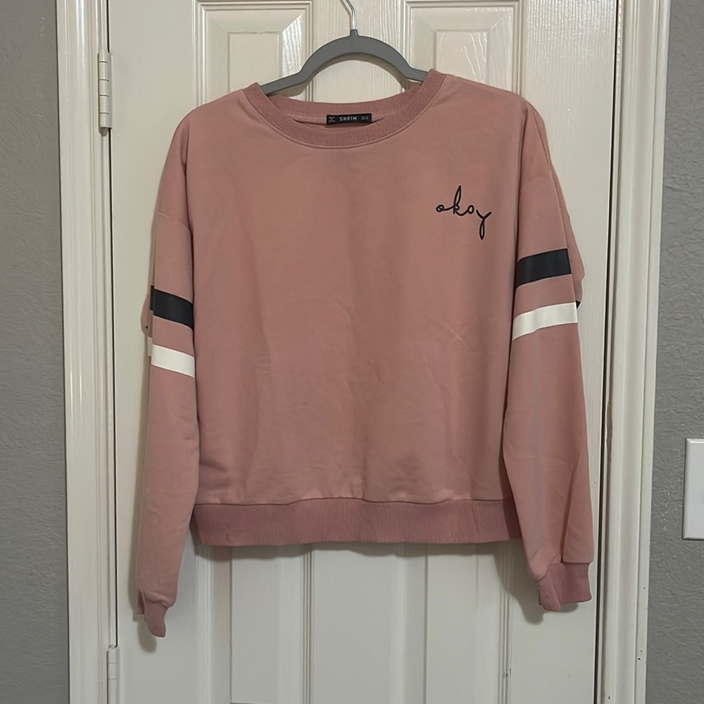 Never Worn SHEIN “Okay” Pink Crewneck
